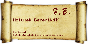 Holubek Bereniké névjegykártya